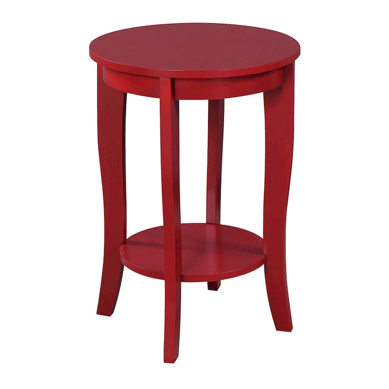 Convenience Concepts American Heritage Round End Table with Shelf