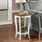 Convenience Concepts American Heritage Round End Table with Shelf