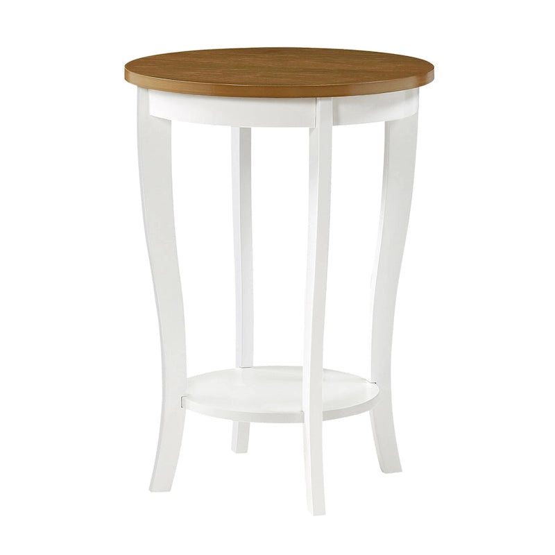 Convenience Concepts American Heritage Round End Table with Shelf