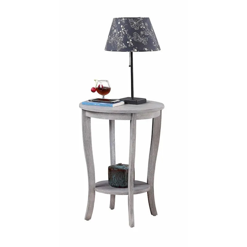 Convenience Concepts American Heritage Round End Table with Shelf