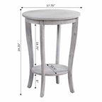 Convenience Concepts American Heritage Round End Table with Shelf