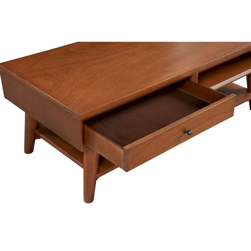 Alpine Furniture Flynn Mid Century Modern 1 Drawer Coffee Table