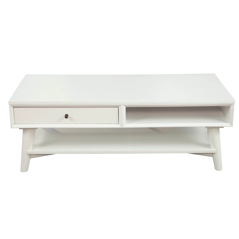 Alpine Furniture Flynn Mid Century Modern 1 Drawer Coffee Table