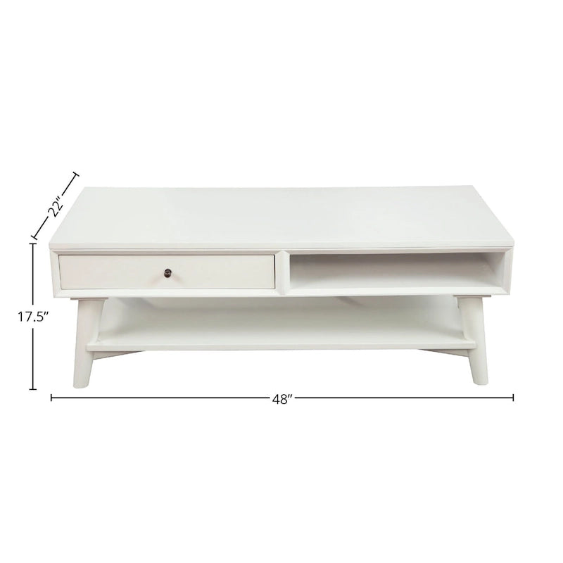 Alpine Furniture Flynn Mid Century Modern 1 Drawer Coffee Table