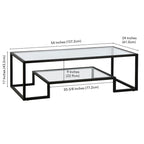 Artemis Contemporary Metal and Glass Coffee Table