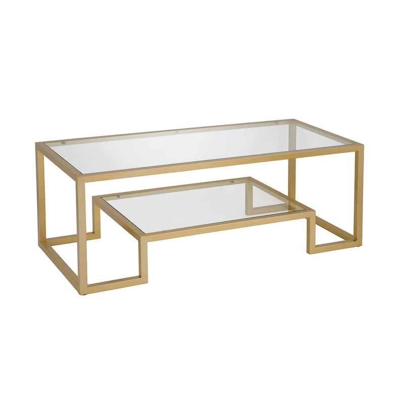Artemis Contemporary Metal and Glass Coffee Table