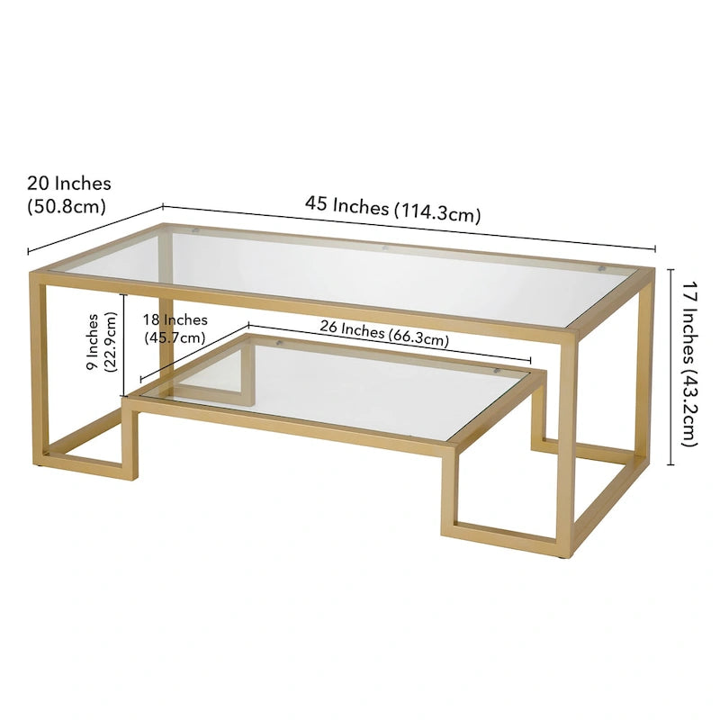 Artemis Contemporary Metal and Glass Coffee Table