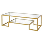 Artemis Contemporary Metal and Glass Coffee Table