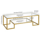 Artemis Contemporary Metal and Glass Coffee Table
