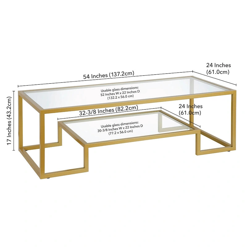 Artemis Contemporary Metal and Glass Coffee Table