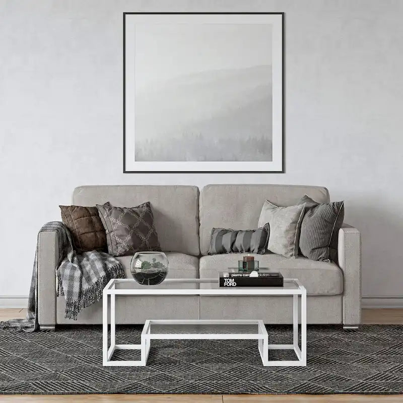 Artemis Contemporary Metal and Glass Coffee Table