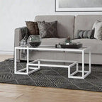 Artemis Contemporary Metal and Glass Coffee Table