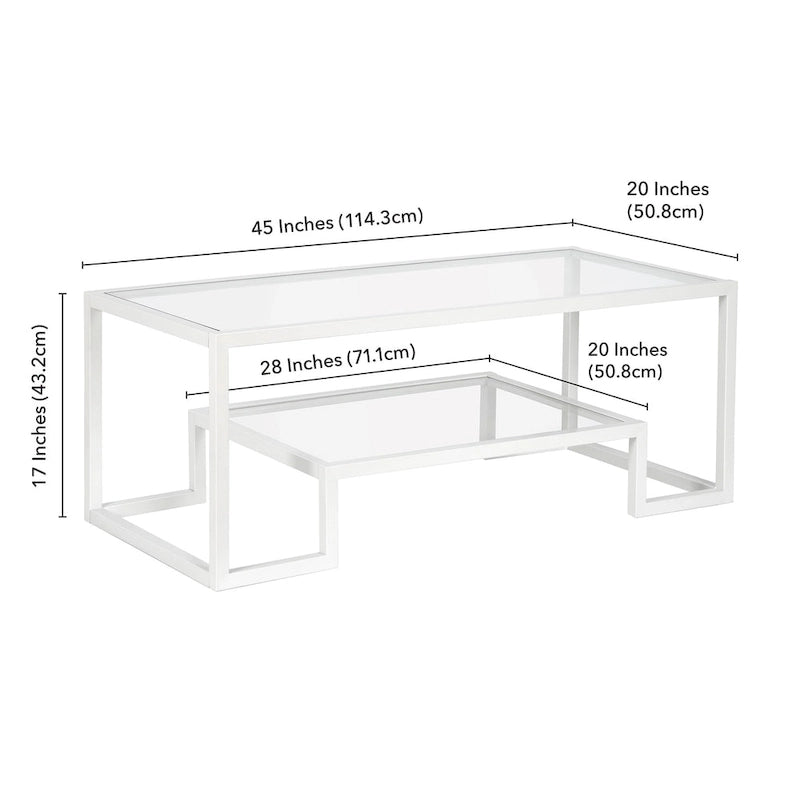 Artemis Contemporary Metal and Glass Coffee Table