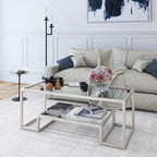 Artemis Contemporary Metal and Glass Coffee Table