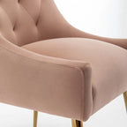 Modern Dining Chairs Set of 2, Upholstered Accent Chair Tufted Back Armless Chair with Back Pull