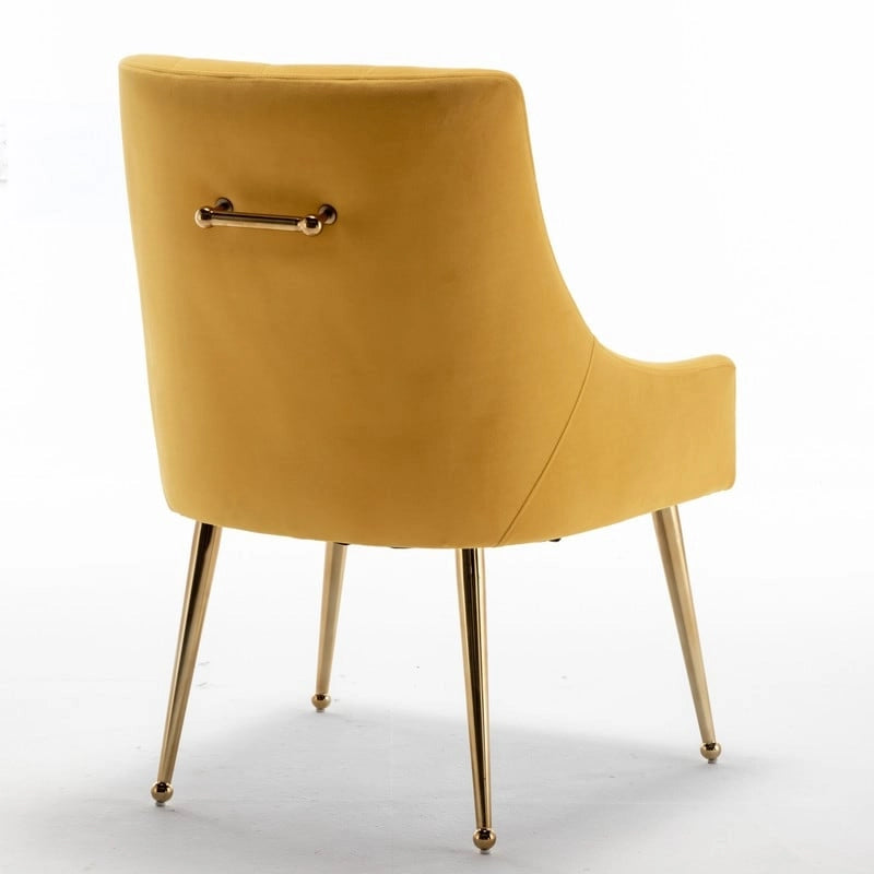 Modern Dining Chairs Set of 2, Upholstered Accent Chair Tufted Back Armless Chair with Back Pull