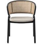 Ervilla Modern Wicker Back Dining Chair with Upholstered Velvet Seat Armchair for Dining Room and Kitchen, Set of 4 - 29.9