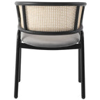 Ervilla Modern Wicker Back Dining Chair with Upholstered Velvet Seat Armchair for Dining Room and Kitchen, Set of 4 - 29.9