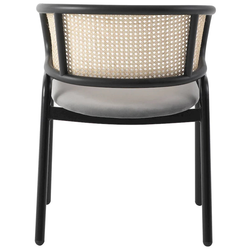 Ervilla Modern Wicker Back Dining Chair with Upholstered Velvet Seat Armchair for Dining Room and Kitchen, Set of 4 - 29.9