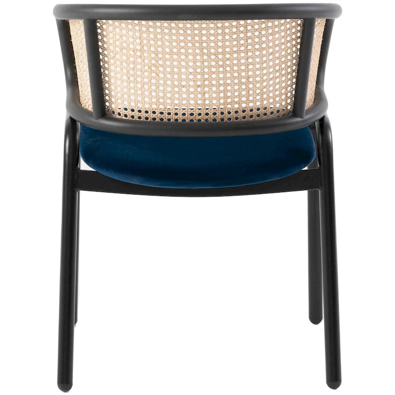 Ervilla Modern Wicker Back Dining Chair with Upholstered Velvet Seat Armchair for Dining Room and Kitchen, Set of 4 - 29.9