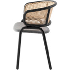 Ervilla Modern Wicker Back Dining Chair with Upholstered Velvet Seat Armchair for Dining Room and Kitchen, Set of 4 - 29.9