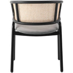 Ervilla Modern Wicker Back Dining Chair with Upholstered Velvet Seat Armchair for Dining Room and Kitchen, Set of 4 - 29.9