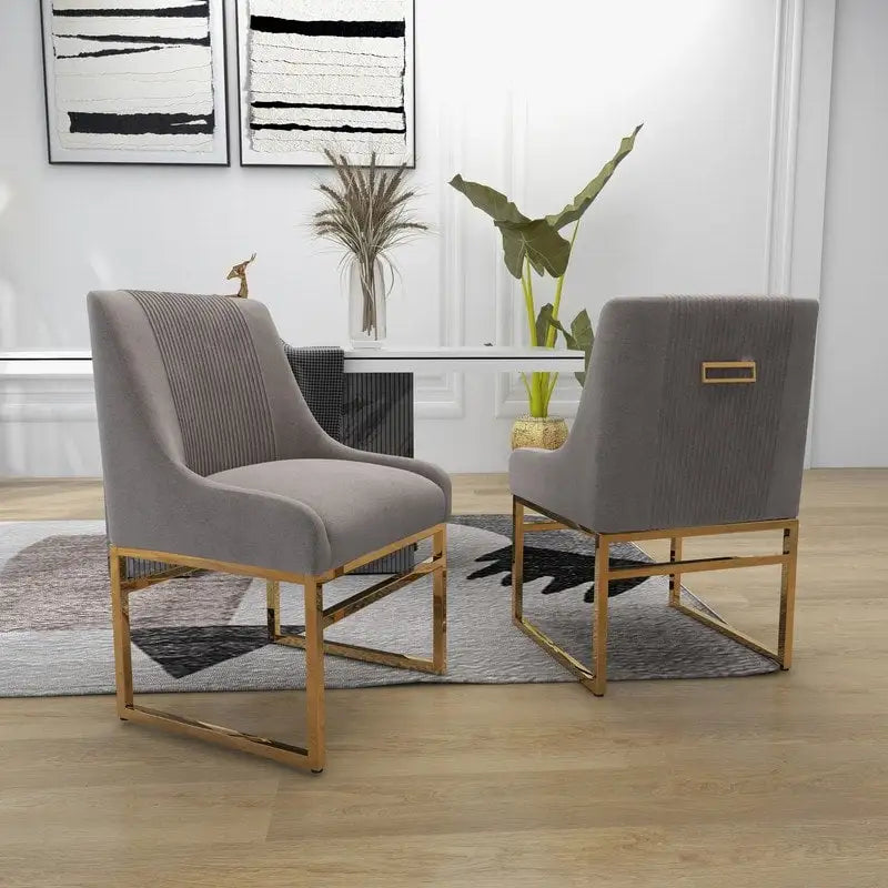 SEYNAR Contempoary Velvet Dining Chair with Metal Frame Legs, set of 2