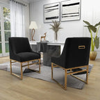 SEYNAR Contempoary Velvet Dining Chair with Metal Frame Legs, set of 2