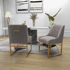 SEYNAR Contempoary Velvet Dining Chair with Metal Frame Legs, set of 2