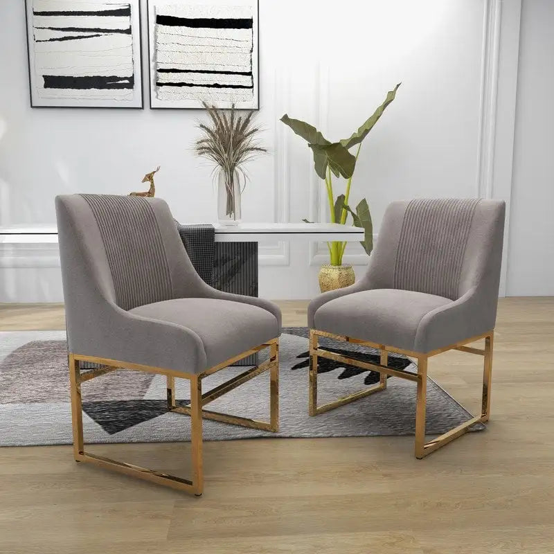 SEYNAR Contempoary Velvet Dining Chair with Metal Frame Legs, set of 2