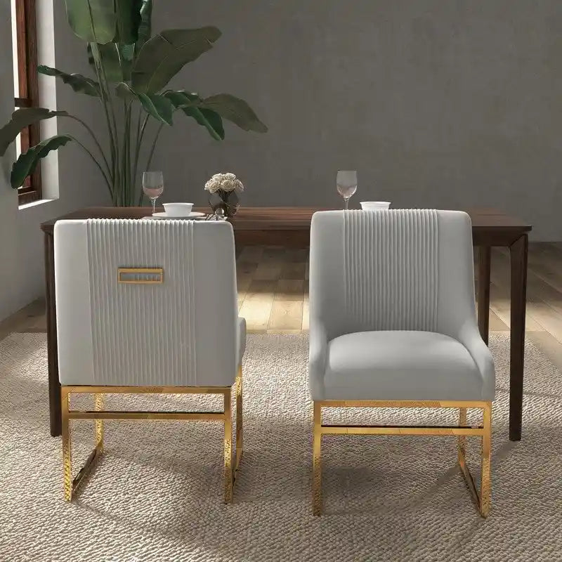 SEYNAR Contempoary Velvet Dining Chair with Metal Frame Legs, set of 2