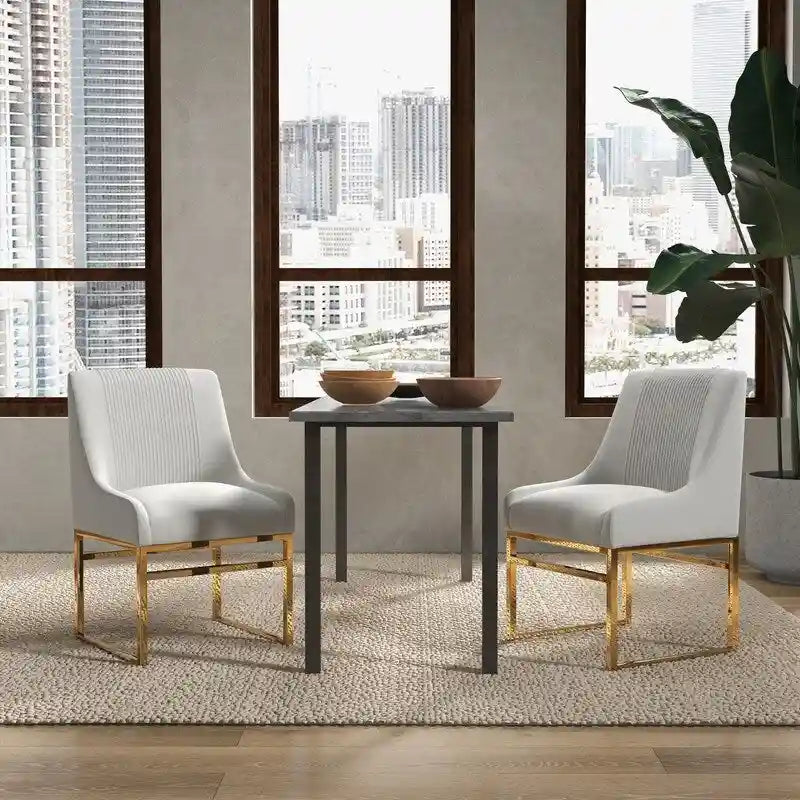 SEYNAR Contempoary Velvet Dining Chair with Metal Frame Legs, set of 2