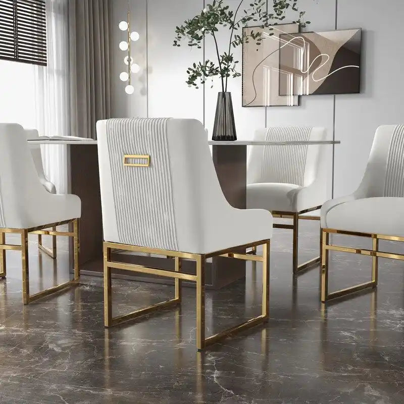SEYNAR Contempoary Velvet Dining Chair with Metal Frame Legs, set of 2