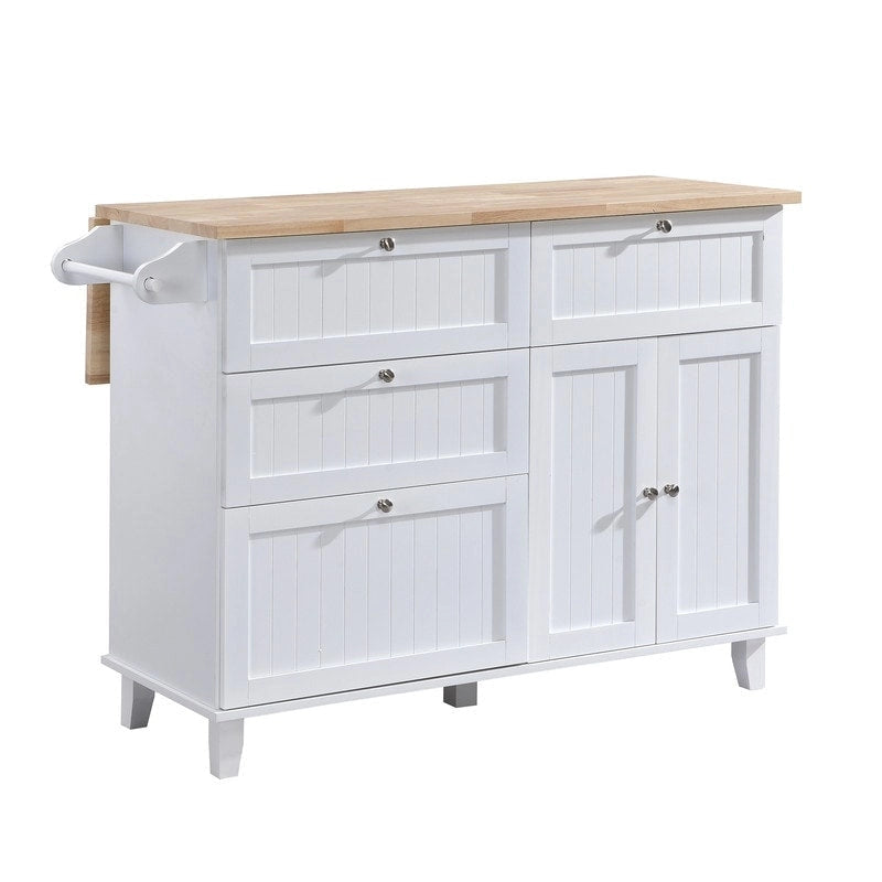 3-Piece Kitchen Island Set with Drop Leaf and 2 Seatings, Dining Table Set with Storage Cabinet, Drawers and Towel Rack