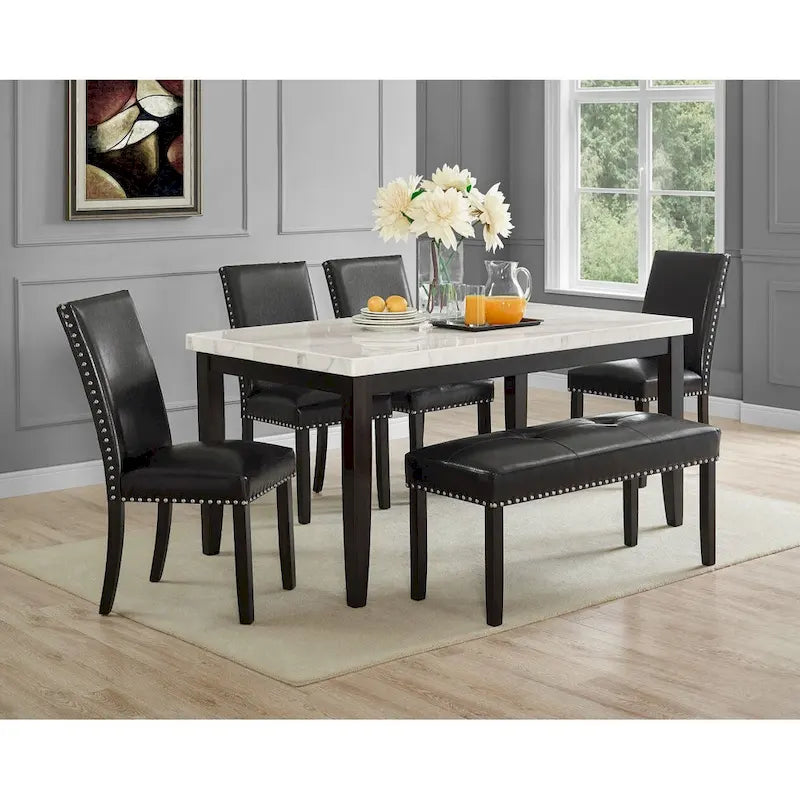 Steve Silver Winlock Faux Leather Dining Chair with Nailheads, Set of 2