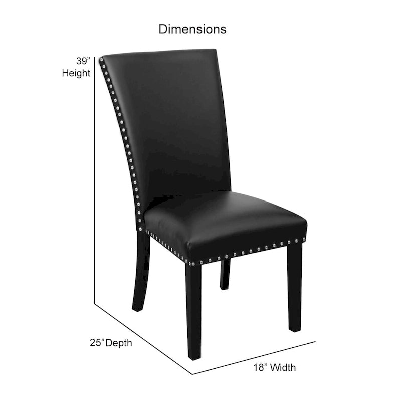 Steve Silver Winlock Faux Leather Dining Chair with Nailheads, Set of 2