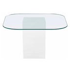 Somette Valor Surfboard Clear Glass Top Dining Table