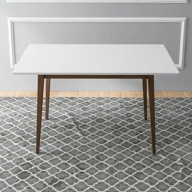 Alda Mid-Century Modern Rectangular Solid Wood Dining Table