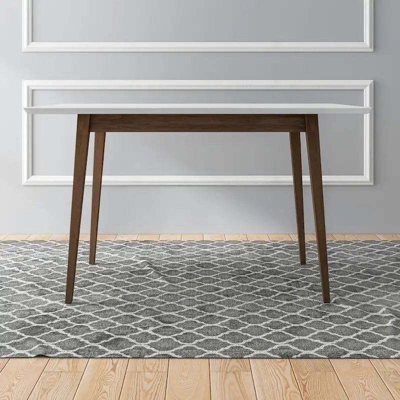 Alda Mid-Century Modern Rectangular Solid Wood Dining Table