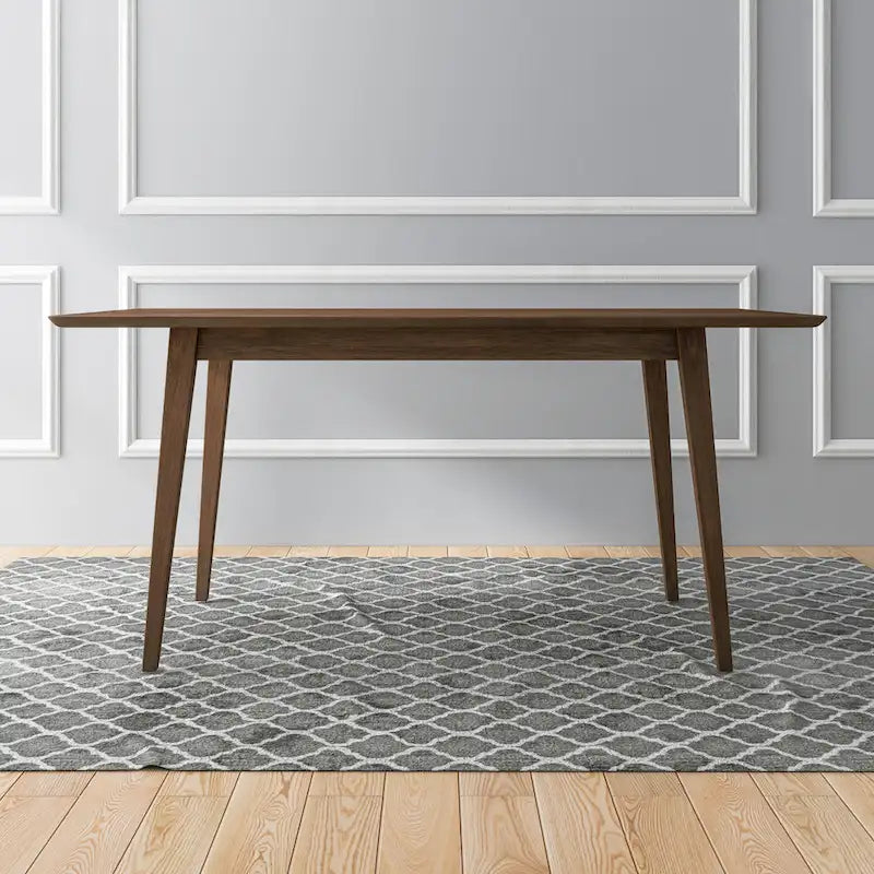 Alda Mid-Century Modern Rectangular Solid Wood Dining Table
