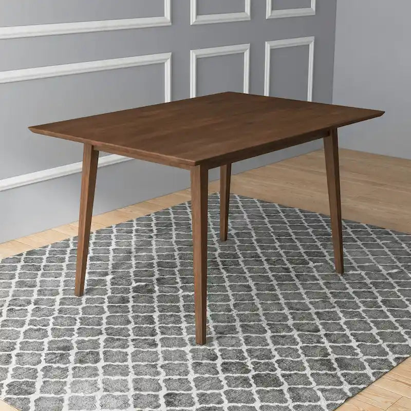 Alda Mid-Century Modern Rectangular Solid Wood Dining Table