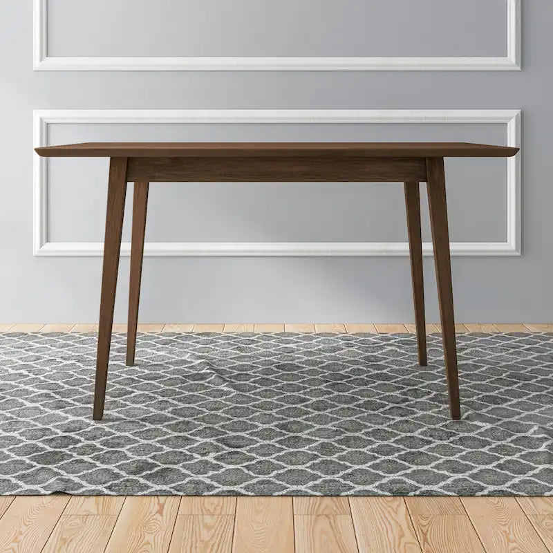 Alda Mid-Century Modern Rectangular Solid Wood Dining Table