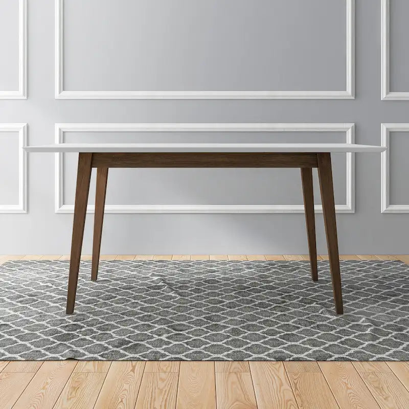 Alda Mid-Century Modern Rectangular Solid Wood Dining Table