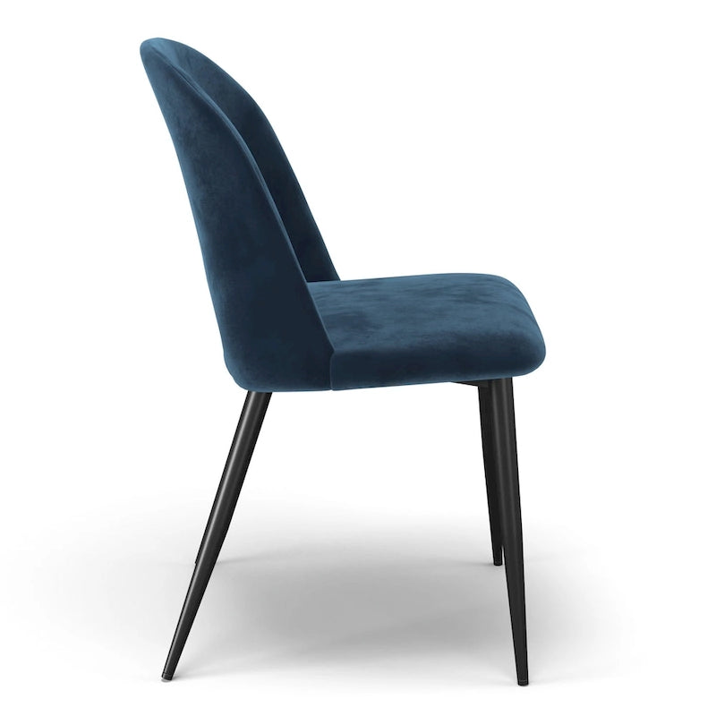 Victor Velvet Side Chair Black Legs (Set of 2)