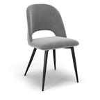Victor Velvet Side Chair Black Legs (Set of 2)