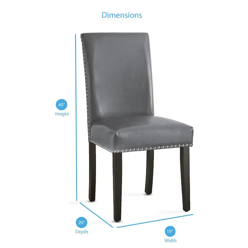 Steve Silver Slivnitsa Faux Leather Dining Chairs with Nailhead Trim (Set of 2)