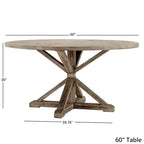 Benchwright Round Antique Grey Oak Dining Table by iNSPIRE Q Artisan