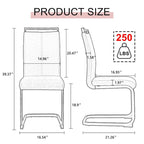 Set of 4 Modern Dining Chairs,High Back Side Chair with C-shaped Tube Chrome Metal Legs