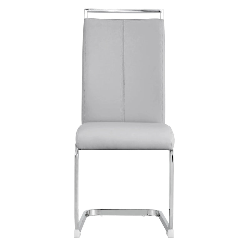 Set of 4 Modern Dining Chairs,High Back Side Chair with C-shaped Tube Chrome Metal Legs