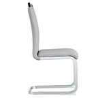 Set of 4 Modern Dining Chairs,High Back Side Chair with C-shaped Tube Chrome Metal Legs